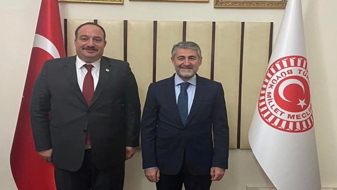 Başkan Ekinci, Hazine ve Maliye Bakanı Nureddin Nebati’ ye hayırlı olsun ziyaretinde bulundu