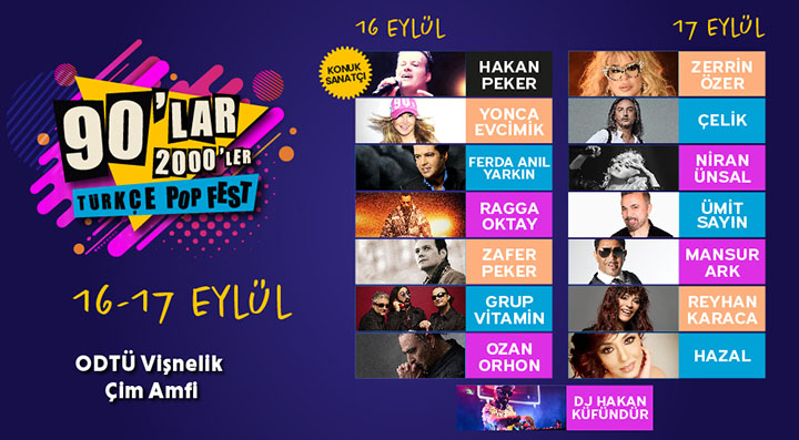 Başkent eylül ayını iki dev festival ile karşılıyor;  “90’lar & 2000’ler Türkçe Pop Fest” ve “Oktoberfest”