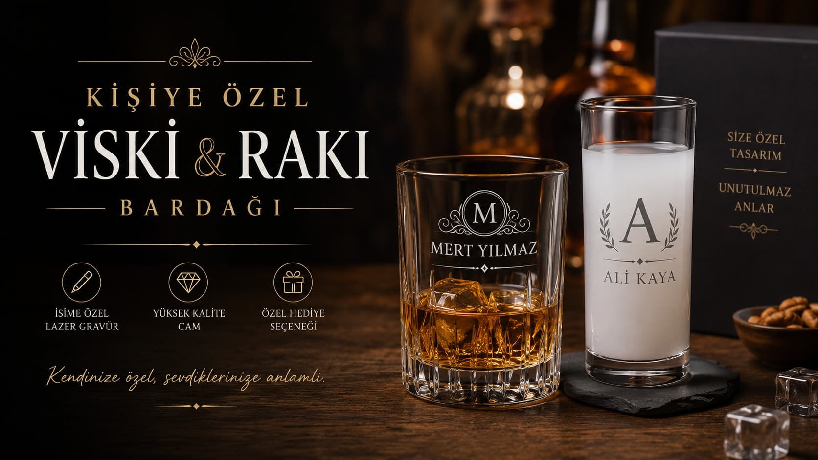 Kişiye Özel Viski ve Rakı Bardağı: Şıklığın ve Zarafetin Temsili